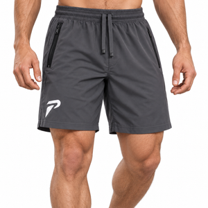 Grey motion training shorts by Proven Sportswear, designed for sports and active wear with a comfortable fit.