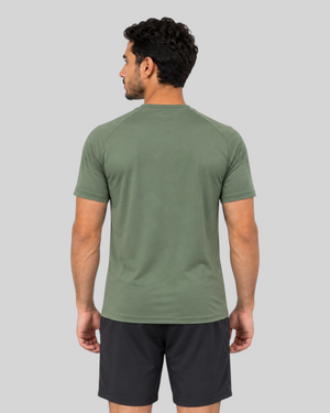 Olive green Proven Sportswear Essential Performance T-shirt for sports and casual wear, featuring a comfortable fit and breathable fabric.