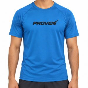 Blue Proven Sportswear Performance Tee sports T-shirt featuring a comfortable fit and breathable fabric, ideal for active wear.