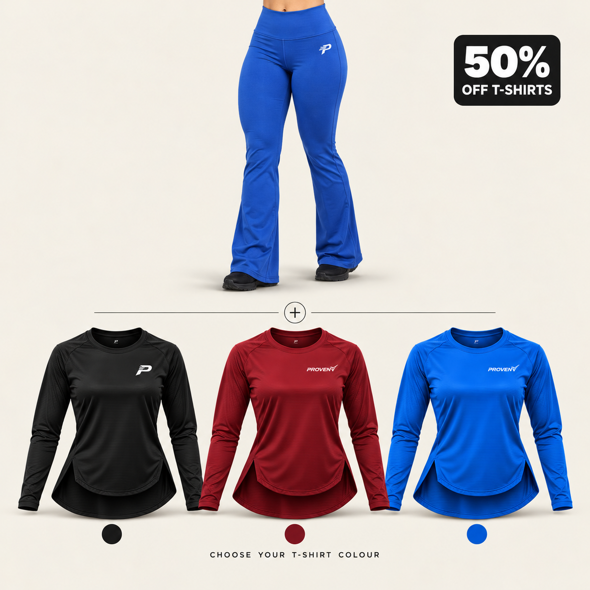 Flow Set – Flare Leggings & Long Sleeve BLUE