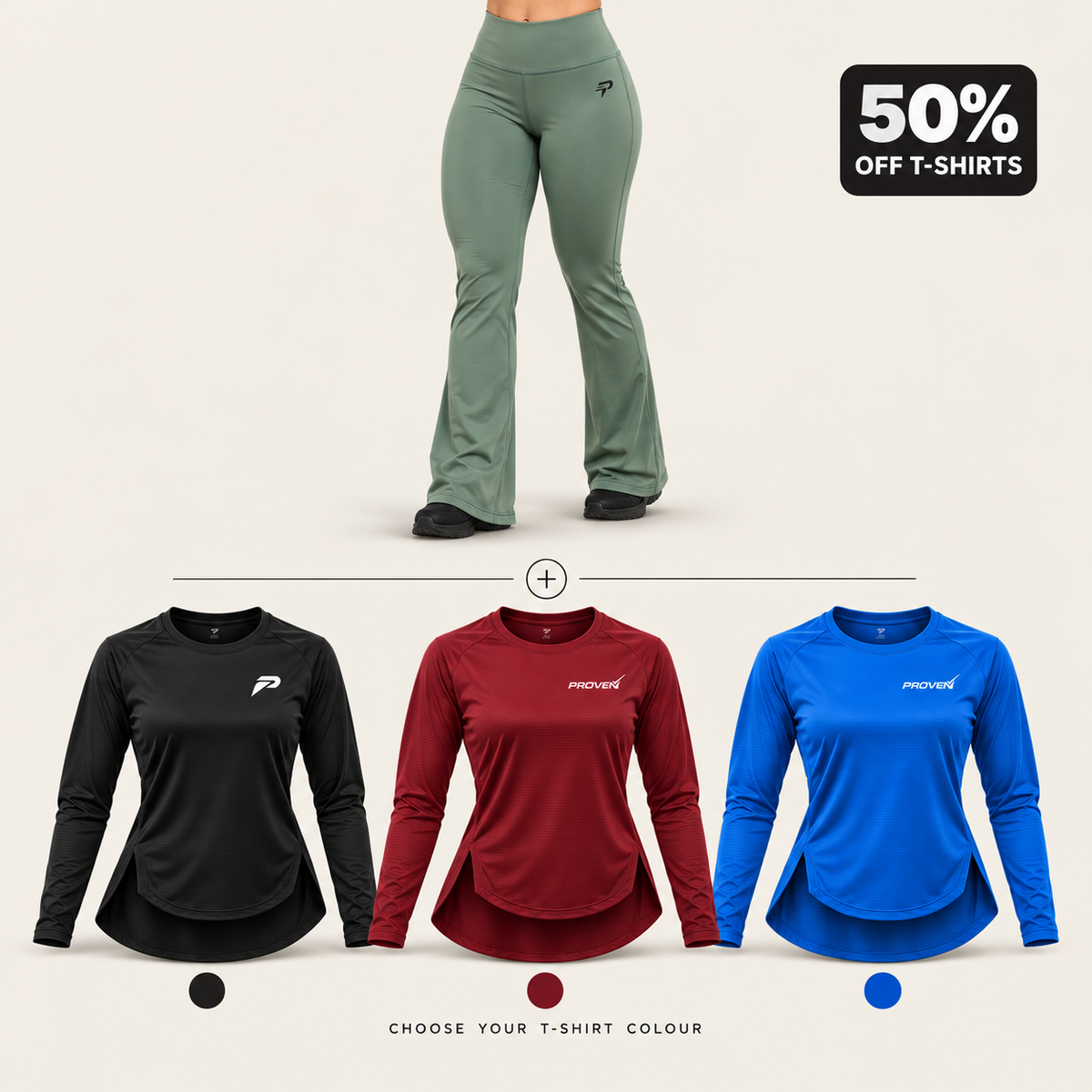 Flow Set – Flare Leggings & Long Sleeve OLIVE