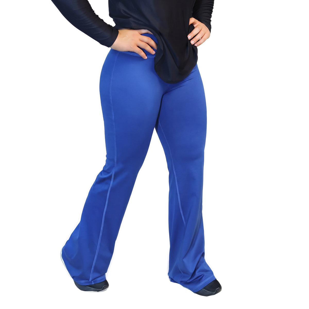 Navy blue Flow Flare Leggings by Proven Sportswear, featuring a fitted waistband and flared leg design for activewear style.