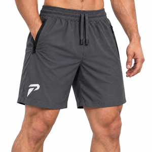 Grey motion training shorts by Proven Sportswear, showing a comfortable fit and athletic design suitable for sports and workouts.