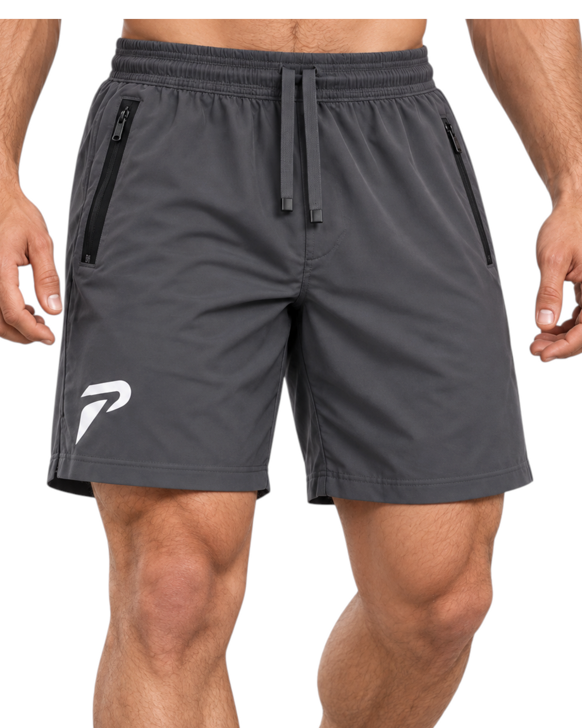 Grey motion training shorts by Proven Sportswear, designed for sports and active wear with a comfortable fit.