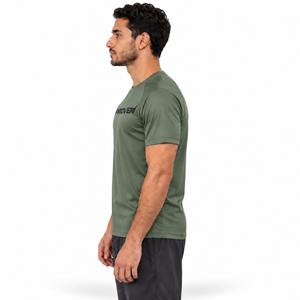 Olive green Proven Sportswear Essential Performance T-shirt for sports and casual wear, lightweight and comfortable fit.