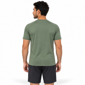 Olive green Proven Sportswear Essential Performance T-shirt for sports and casual wear, featuring a comfortable fit and breathable fabric.
