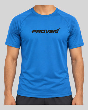 Blue Proven Sportswear Performance Tee sports T-shirt featuring a comfortable fit and breathable fabric, ideal for active wear.