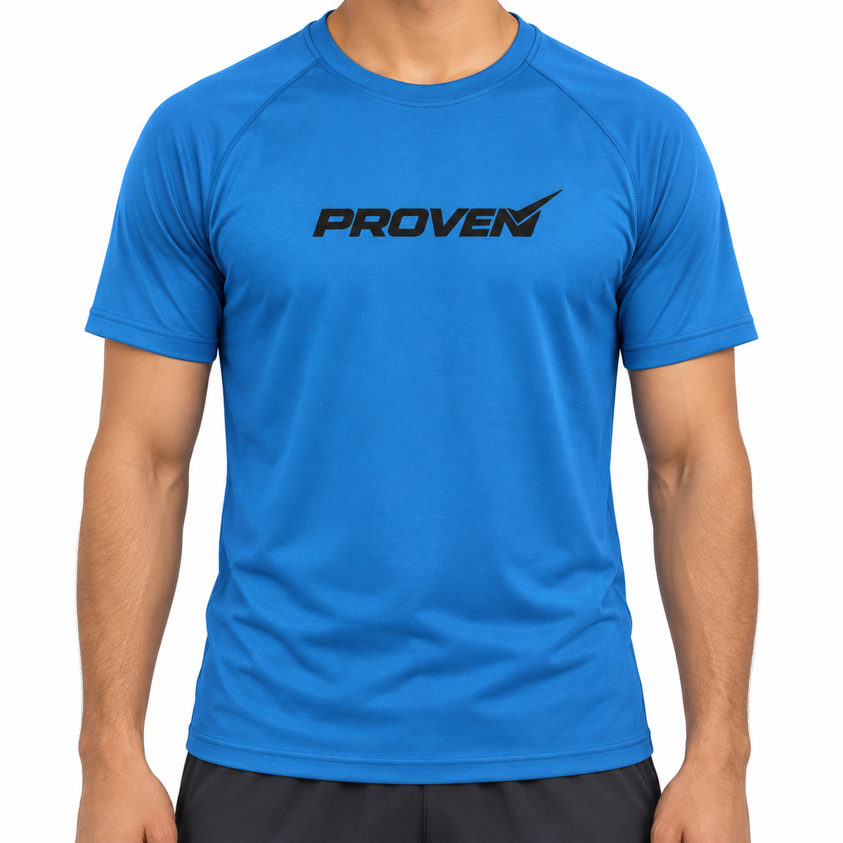 Blue Proven Sportswear Performance Tee sports T-shirt featuring a comfortable fit and breathable fabric, ideal for active wear.