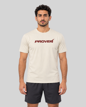 Desert sand Proven Sportswear Essential Performance T-shirt for sports and active wear, showing a comfortable fit and breathable fabric.