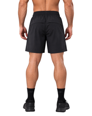 Black Proven Sportswear motion training shorts for sports, featuring a lightweight, breathable design and adjustable waistband.